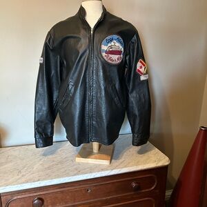 Vintage NFLD Black Leather Jacket